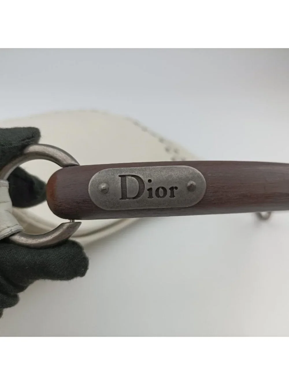 Dior Ethnic Hobo White Leather